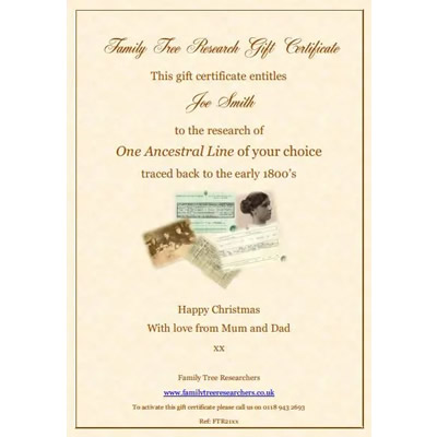A Family Tree Gift Certificate
